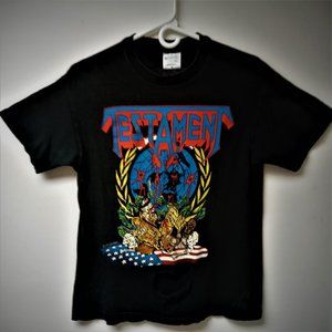 TESTAMENT PERILOUS NATIONS SPEED METAL SINGLE STITCH VTG MUSIC TOUR TEE SHIRT